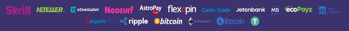 Betaalmethoden logo's iDEAL creditcard e-wallet